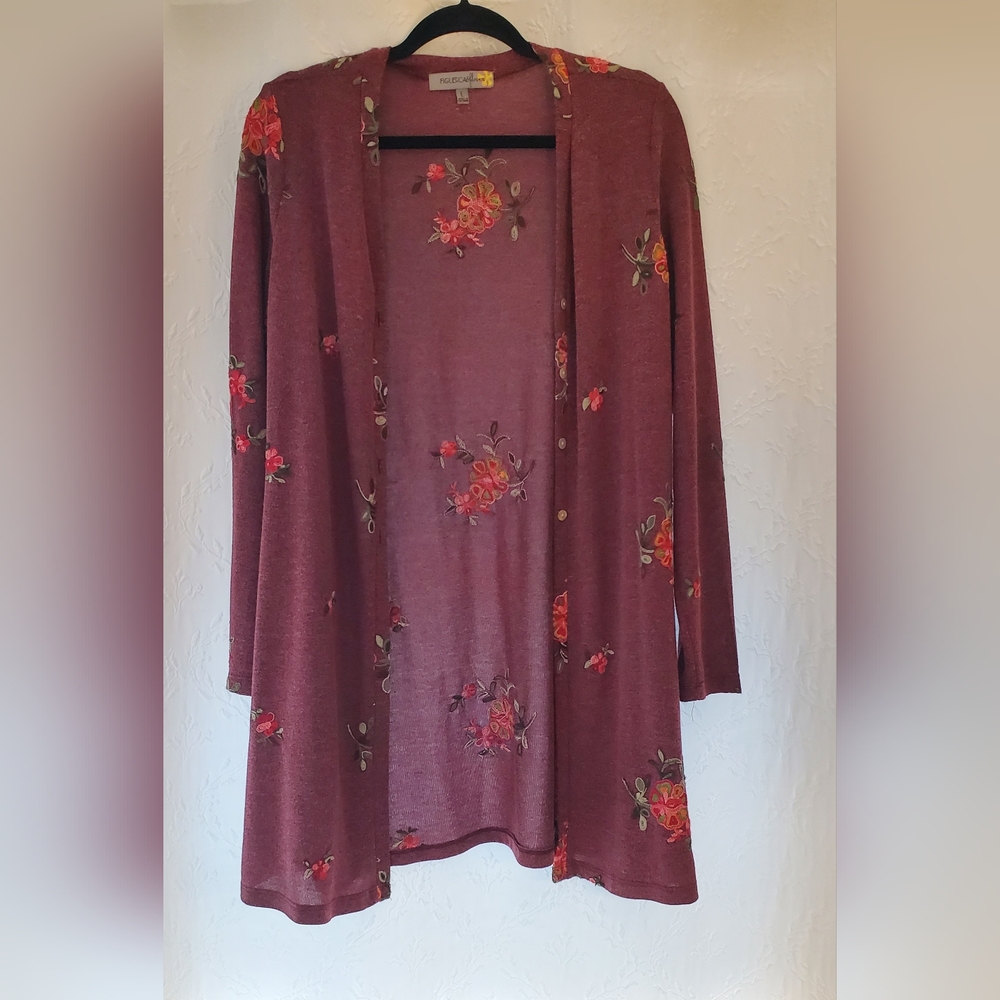 Figueroa & Flower Floral Embroidered Cardigan